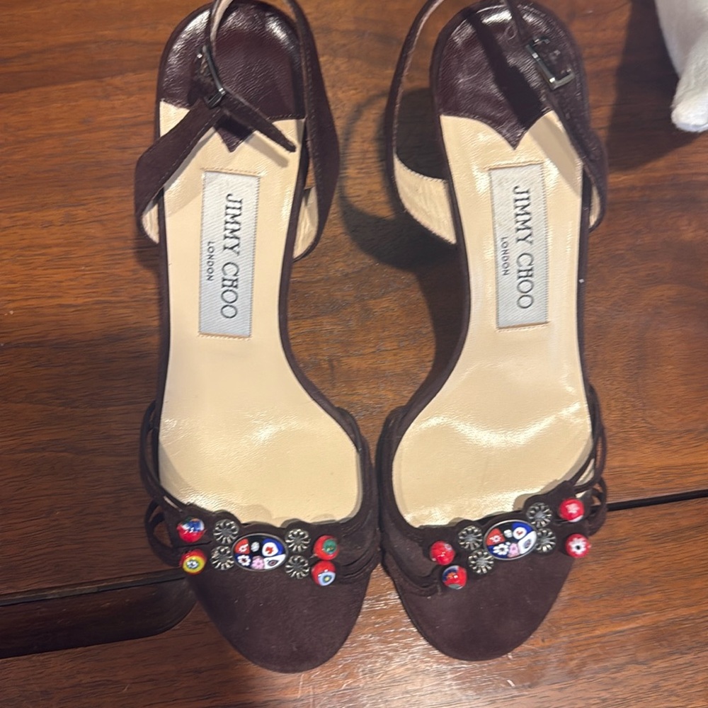 Brown strappy heels jimmy choo. Gently used but look new still